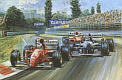 Alesi Ferrari 105, Ferrari 412T2 Kunstdruck von Alan Fearnley