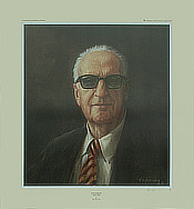 Enzo Ferrari Portrait, Kunstdruck von Alan Fearnley