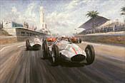 King of Tripoli, Mercedes-Benz 165 von Lang und Caracciola Grand Prix Motorsport Kunstdruck von Alan Fearnley