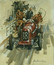 Maserati 8 CM 1933-1934, motorsport art print by Alan Fearnley