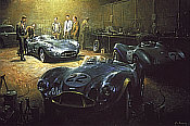 New Kid on the Block, Aston Martin DBR1 motorsport art print by Alan Fearnley