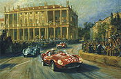 Taruffi at Last, Ferrari 315 S Mille Miglia Motorsport Kunstdruck von Alan Fearnley