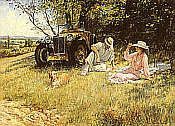 The Four of Us, L2 MG Magna Oldtimer Kunstdruck von Alan Fearnley