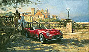 Vista-Bella, Ferrari 250 Spider California Automobil-Kunstdruck von Alan Fearnley