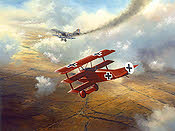 The Baron, Fokker Dr.I triplane of Manfred von Richthofen aviation art by David Poole