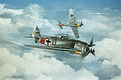 Focke-Wulf Fw 190 A-7 Heinz Bär Luftffahrt-Kunstdruck von Friedl Wuelfing