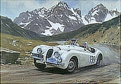 Alpine Trial - Jaguar XK120 motorsport art print by Graham Turner