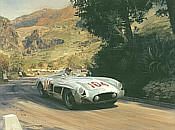 Battered but Victorious, Mercedes 300 SLR motorsport art print by Graham Turner