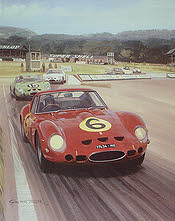 Ferrari 250 GTO von John Surtees in Goodwood 1962 - Motorsport Kunstdruck von Graham Turner