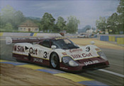 Jaguar Triumph at Le Mans 1990 - Jaguar XJR-12 Motorsport Kunst von Graham Turner