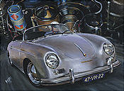 Porsche 356 Cabrio Automobil-Kunstdruck von Hessel Bes