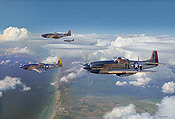 Almost Home, P-51D Mustang der 352 FG, Luftfahrt-Kunstdruck von Jim Laurier