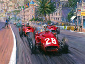 Dominant Moss -  Stirling Moss in seinem Maserati 250F, Monaco Grand Prix 1956