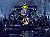 Maiden Victory for Ayrton Senna - Lotus-Renault 1985 Portuguese Grand Prix - Formula One art by Nicholas Watts