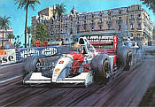 Master of Monaco, Ayrton Senna McLaren MP4/8 F1 motorsport art print by Nicholas Watts