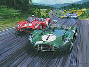 Moss - Master of the Nuerburgring, Aston Martin and Ferrari Motorsport art by Nicholas Watts