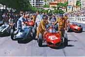 Onto the Grid Monaco 1961 - Formula-1 art by Nicholas Watts