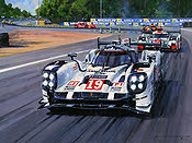 Porsche 919 Hybrid in Le Mans 2015, Motorsport Kunstdruck von Nicholas Watts