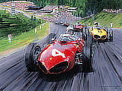 Shark Attack © Phil Hill Ferrari, GP von Belgien 1961 - Formel 1 Kunst von Nicholas Watts