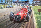 The Italian Job, Gigi Villoresi Maserati 4CLT Silverstone GP Kunstdruck von Nicholas Watts