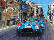 Thunder in the Streets, Shelby AC Cobra Targa Florio art print by Nicholas Watts