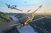 Fast Company - Focke-Wulf Fw 190 D9 und P-51D Mustang Luftfahrtkunst von Nicolas Trudgian