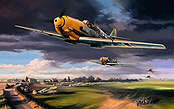 Summer Storm, Me-109 JG 26 Luftfahrt-Kunstdruck von Nicolas Trudgian