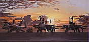 Storm Warning, F-14 Tomacts and F/A-18 Hornets USS Saratoga naval aviation art print by Philip E West