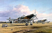  Eagle Squadron Scramble, Spitfire aviation art print by Robert Taylor