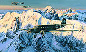 Special Duties, Junkers Ju-52 and Me-109 JG53 aviation art print by Robert Taylor